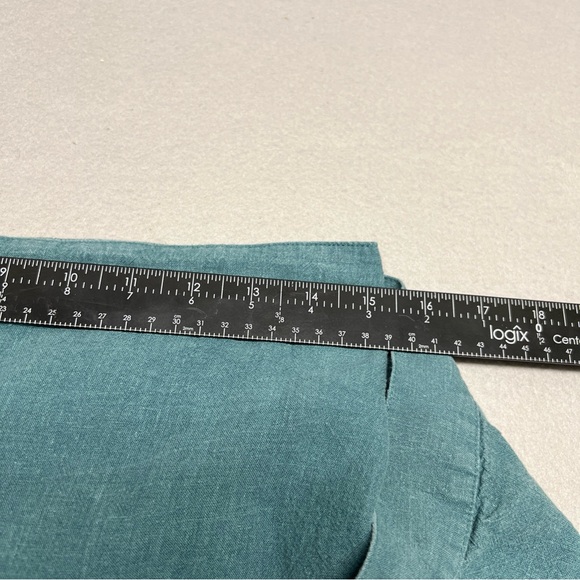 Patagonia Garden Island Cropped Wide Leg Pants Womens M Teal Hemp Blend Boho - Picture 13 of 16